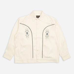 Pendleton - WESTERN SATIN JACKET - WHITE -  - Main Front View