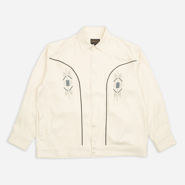 WESTERN SATIN JACKET - WHITE