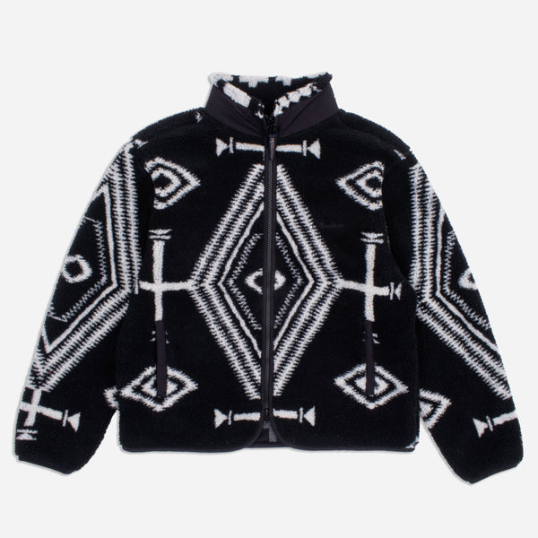 JACQUARD SHERPA FLEECE JACKET - LOS OJOS