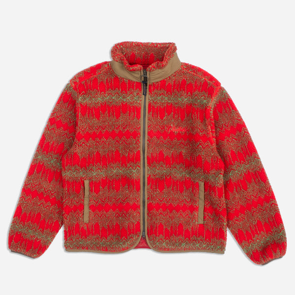 JACQUARD SHERPA FLEECE JACKET - SKYWALKERS RED