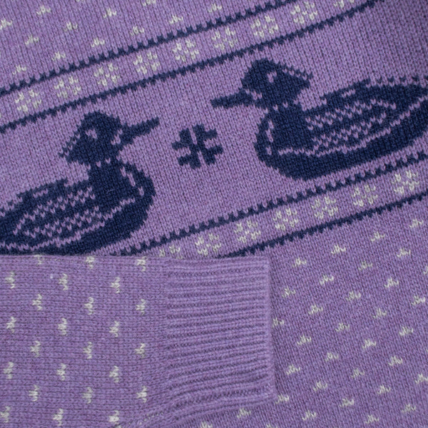 DUCK KNITTED SWEATER - PURPLE