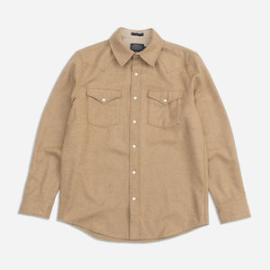 Pendleton - CANYON WOOL WESTERN SHIRT - TAN MIX -  - Main Front View