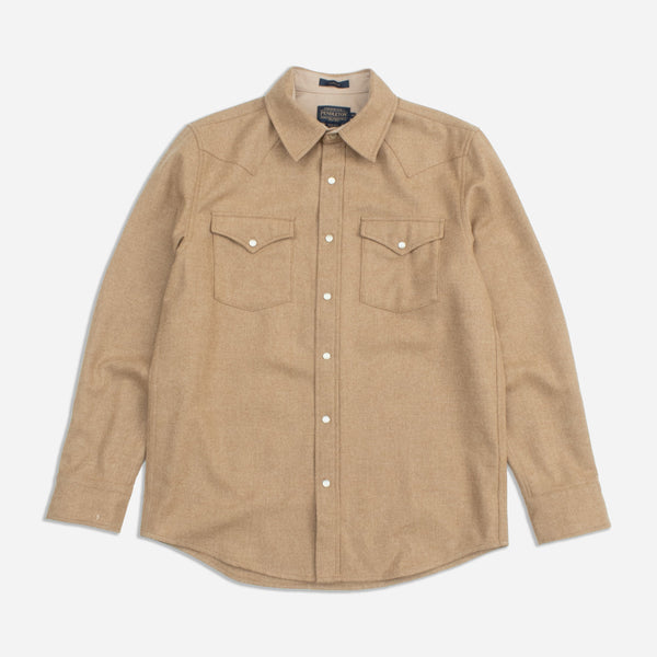 CANYON WOOL WESTERN SHIRT - TAN MIX