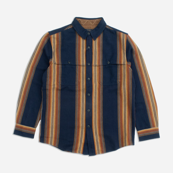 WESTON FLANNEL SHIRT - NAVY MULTI STRIPE