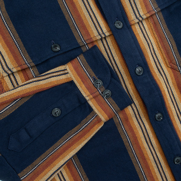 WESTON FLANNEL SHIRT - NAVY MULTI STRIPE