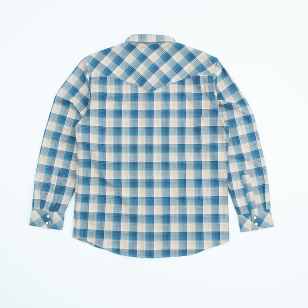 WYATT WESTERN SHIRT - TAN/BLUE PLAID