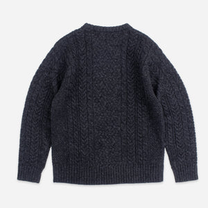 Pendleton - SHETLAND WOOL FISHERMANS SWEATER - BLACK HEATHER -  - Alternative View 1