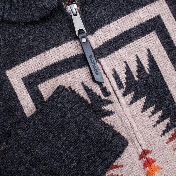 HARDING ZIP WOOL CARDIGAN - HARDING OXFORD GREY