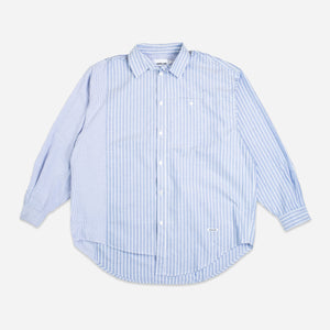 Anglan - UNBALANCE PATCH BIG SHIRT - STRIPED -  - Main Front View