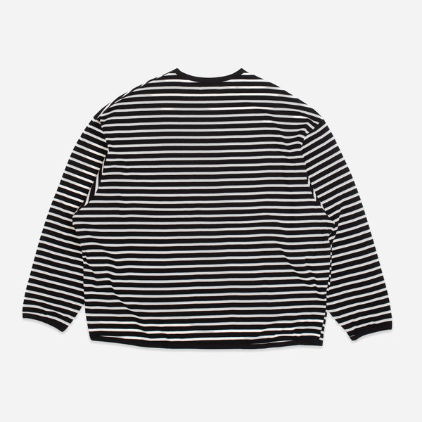 STRIPED LONG SLEEVE TEE - BLACK