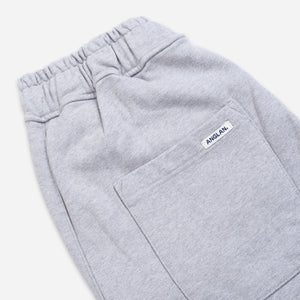 Anglan - DOUBLE VALLEY TUCK SWEAT PANTS - GREY MELANGE -  - Alternative View 1