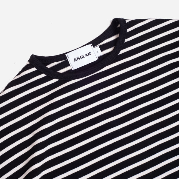 STRIPED LONG SLEEVE TEE - BLACK