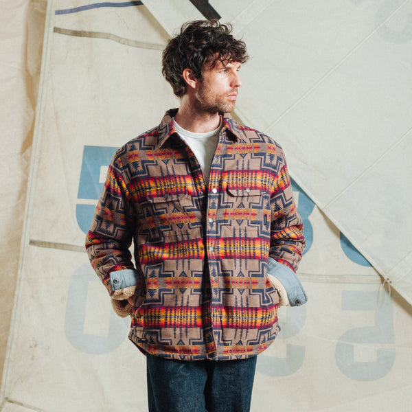 BAY CITY SHERPA OVERSHIRT  - HARDING NAVY