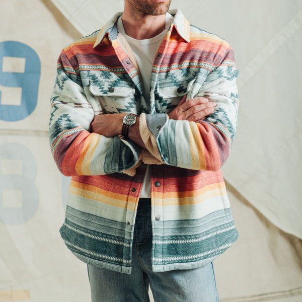 BAY CITY SHERPA OVERSHIRT  - SALTILLO STRIPE