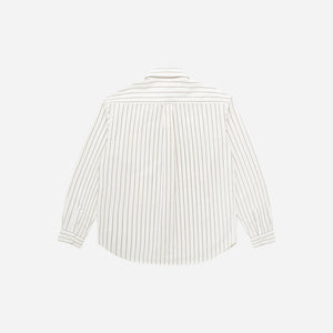 Knickerbocker - Knickerbocker ''Beefy'' Cotton Oxford Shirt - Bone & Olive Stripe -  - Alternative View 1