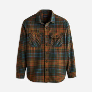 Pendleton - BURNSIDE SHIRT - OLIVE/BLUE/RUST PLAID -  - Main Front View