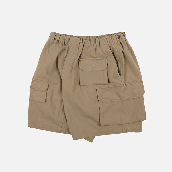 CANVAS MULTI POCKET SHORTS - BEIGE