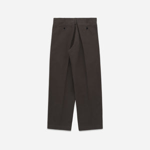 Knickerbocker - CANAL PLEATED TWILL & LINEN TROUSER - BLACK OLIVE -  - Alternative View 1