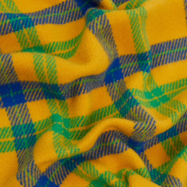 CHECKED WOOLLEN SCARF - APRICOT/GREEN