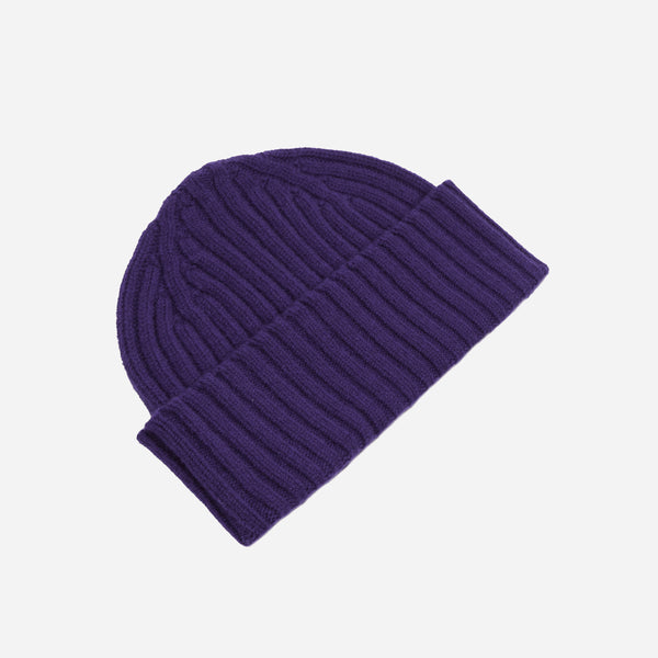 LAMBSWOOL RIBBED BEANIE - VIOLETTA