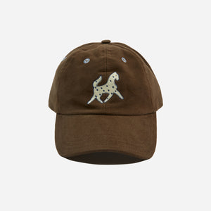Drakes - HORSE APPLIQUÉ MOLESKIN CAP - BROWN -  - Main Front View