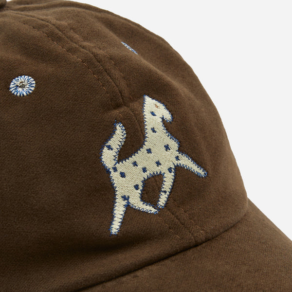 HORSE APPLIQUÉ MOLESKIN CAP - BROWN