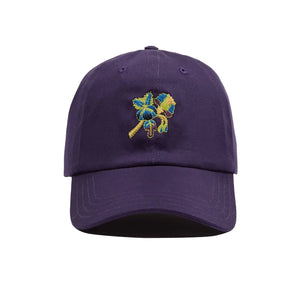 Drakes - PSYCHA FLOWER TWILL CAP - PURPLE -  - Main Front View