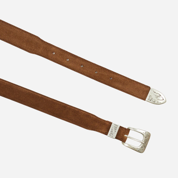 SUEDE WESTERN BELT - BROWN