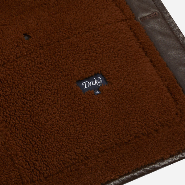 SUEDE SHEARLING VEST - RICH BROWN