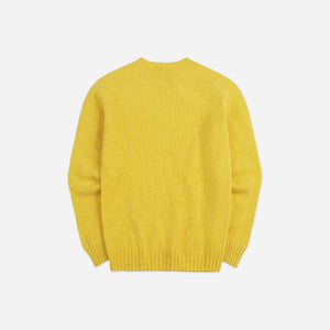Drakes - Drake's Shetland Crew Neck Jumper - Sunshine Yellow -  - Alternative View 1