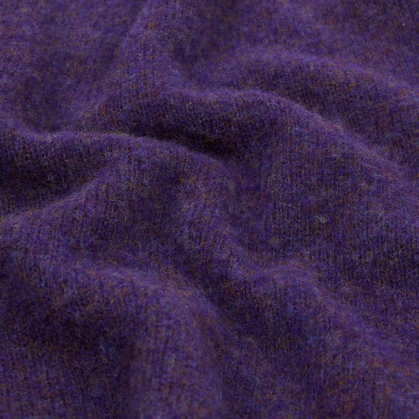 BRUSHED SHETLAND CREW KNIT SWEATER - IRIS PURPLE