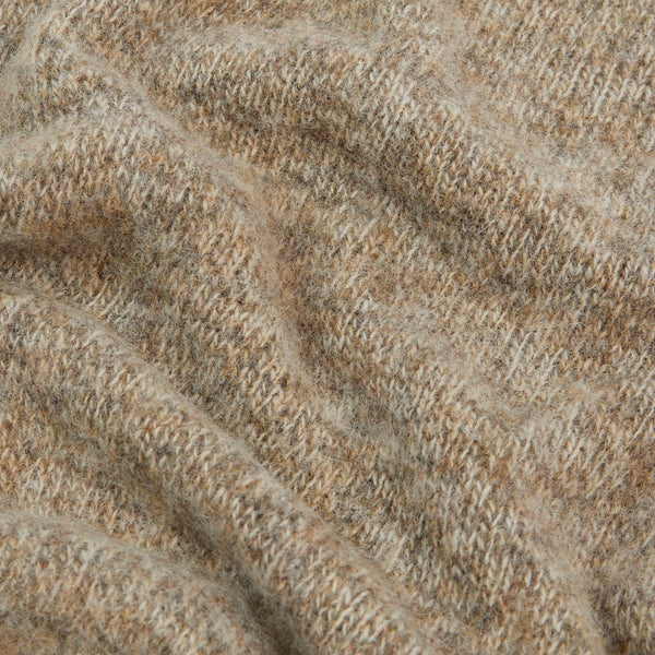 BRUSHED SHETLAND CREW SWEATER - PEBBLE GREY