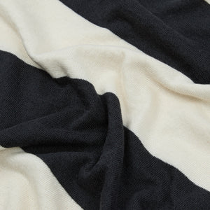 Drakes - STRIPED KNIT SS CREW SWEATER - ECRU/CHARCOAL -  - Alternative View 1