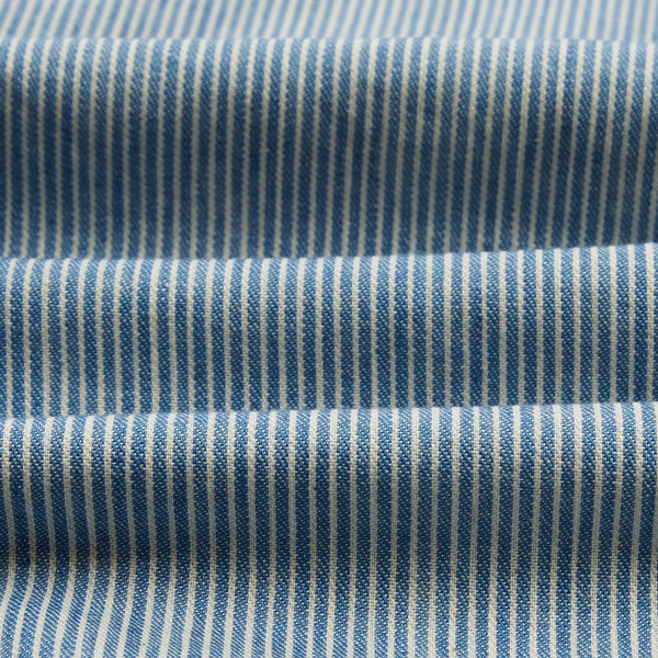 STRIPED DENIM WORK SHIRT - BLUE