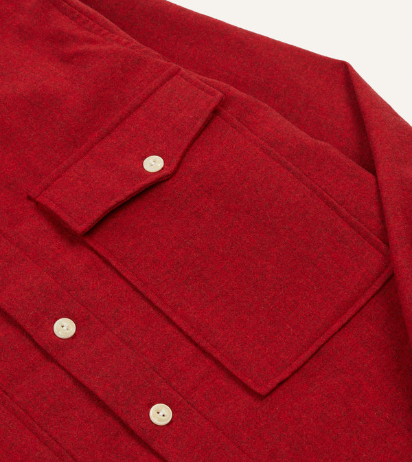 WOOL WORK SHIRT - ROSSO RED