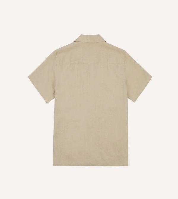 MILITARY LINEN CAMP SHIRT - ECRU