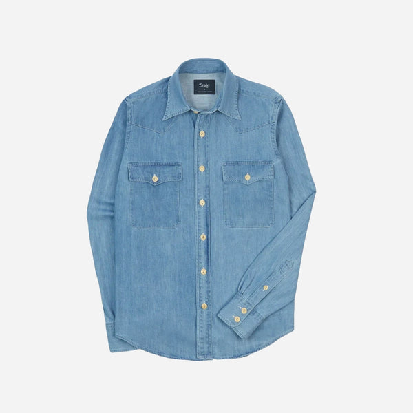 DENIM WESTERN SHIRT - BLEACH WASH