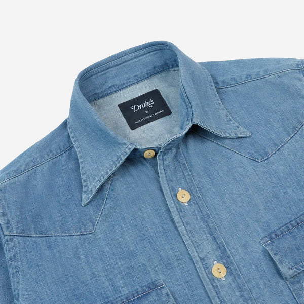 DENIM WESTERN SHIRT - BLEACH WASH
