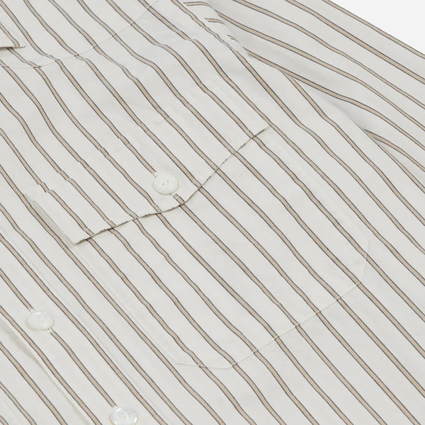 STRIPED WESTERN SHIRT - WHITE/SAND-NAVY