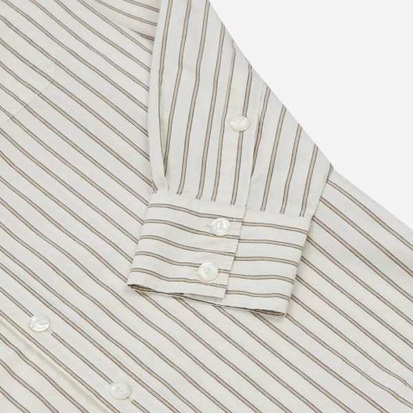 STRIPED WESTERN SHIRT - WHITE/SAND-NAVY