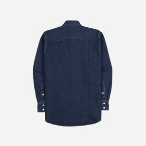 Drakes - Drake's Western Selvedge Denim Shirt - Indigo Stone Wash -  - Alternative View 1