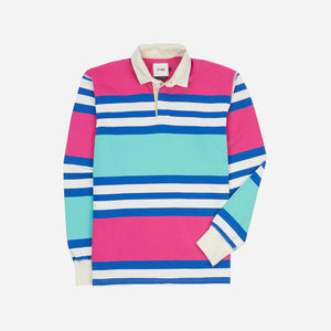Drakes - PASTEL RUGBY SHIRT - PINK/BLUE-MINT -  - Main Front View