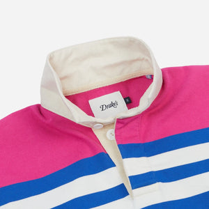 Drakes - PASTEL RUGBY SHIRT - PINK/BLUE-MINT -  - Alternative View 1