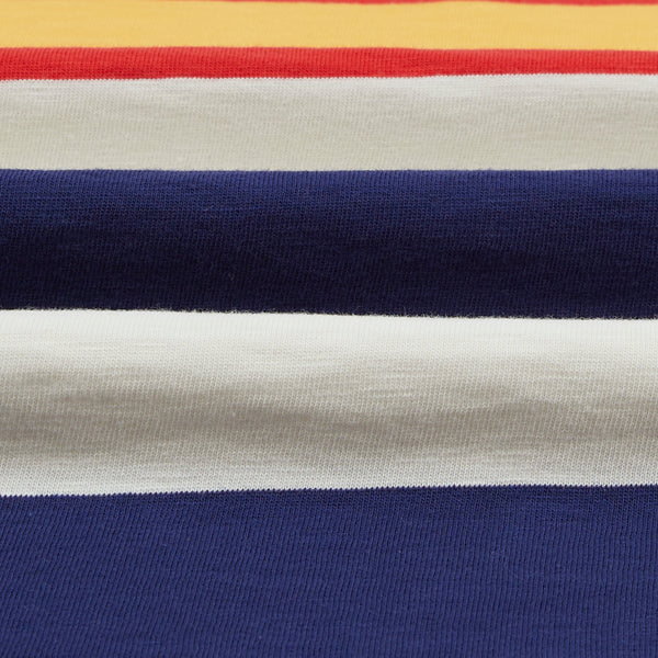 STRIPED RUGBY SHIRT - WHITE/NAVY-RED