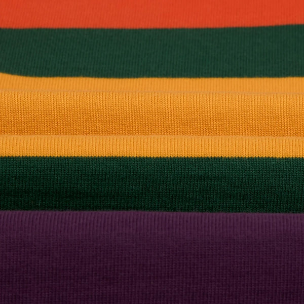 Drake's Block Stripe Knitted Rugby - Red, Yellow & Purple