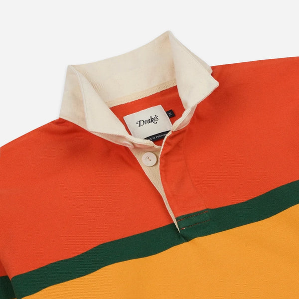 Drake's Block Stripe Knitted Rugby - Red, Yellow & Purple