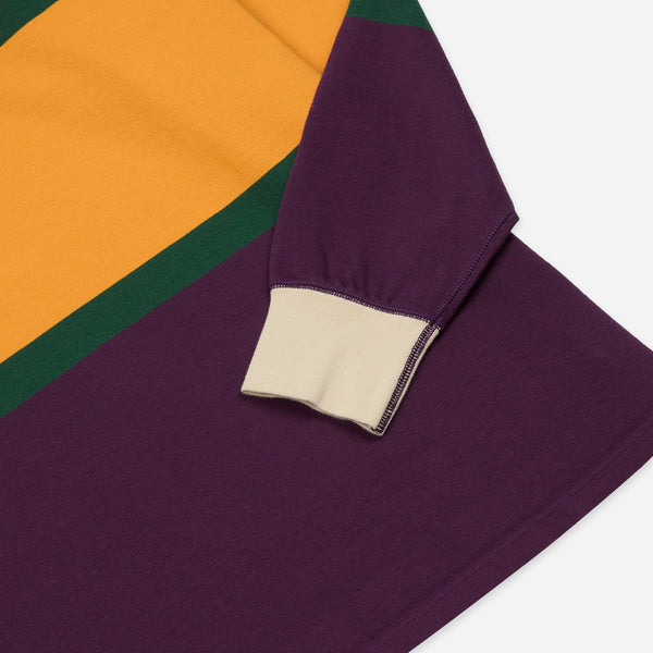 Drake's Block Stripe Knitted Rugby - Red, Yellow & Purple