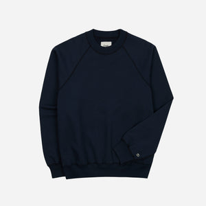 Drakes - Drake's Crew Neck Sweat - Washed Navy -  - Main Front View