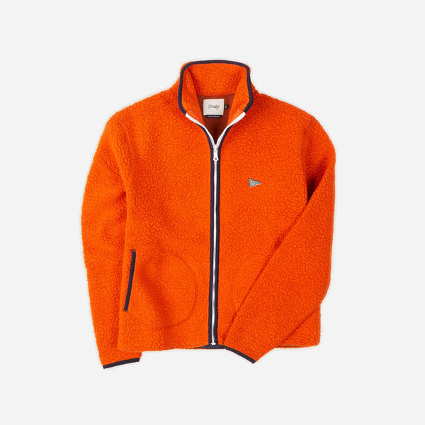 BOUCLE WOOL FLEECE JACKET - ORANGE