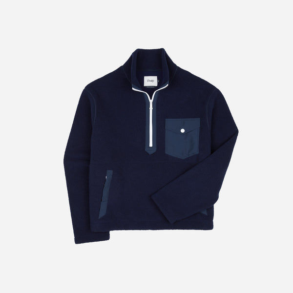 Drake's Quarter Zip Fleece - Ecru Multi